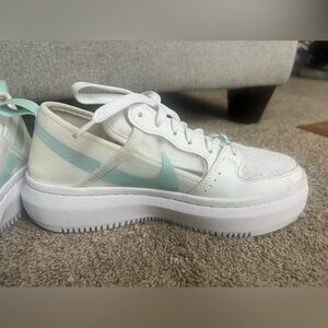 Nike White and Mint Sneakers